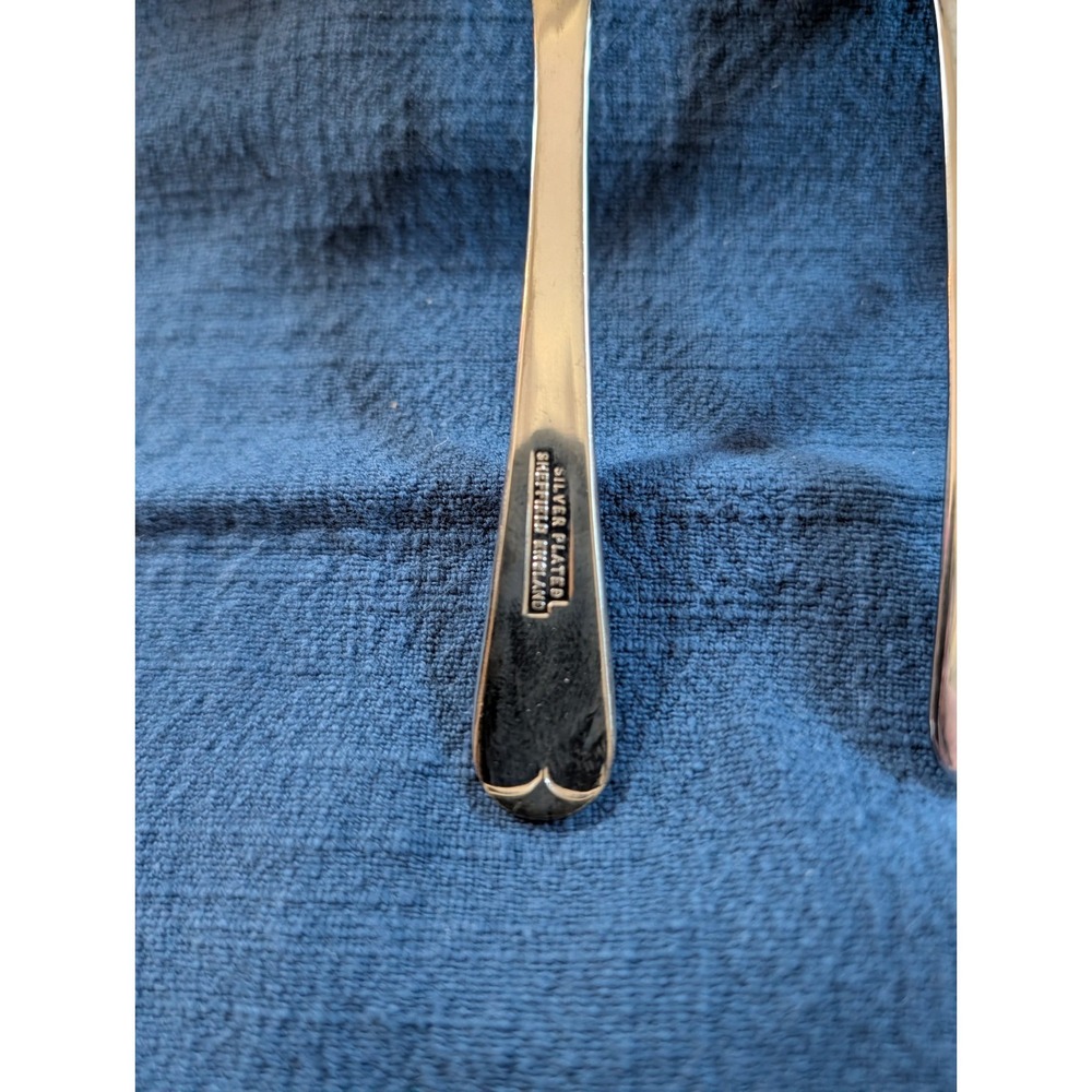 Set of 4! Vintage Sheffield England Silver Plated Forks 5" Hors d'oeuvre Seafood - Picture 5 of 5